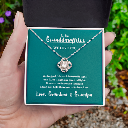 To Our Granddaughter - We Love You - 14k White Gold & Stainless Steel Necklace