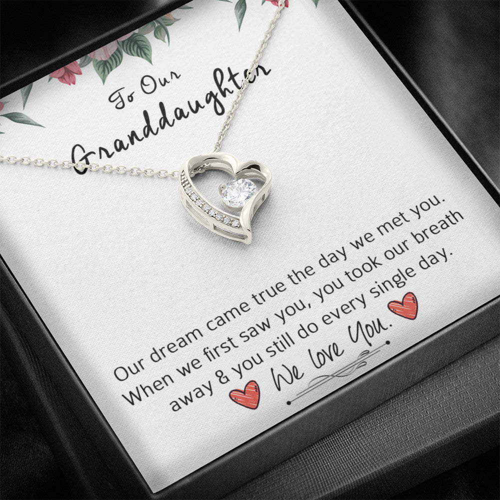 To Our Grand Daughter - Our Dream Came True | Stunning 14k Gold Forever Love Heart Necklace