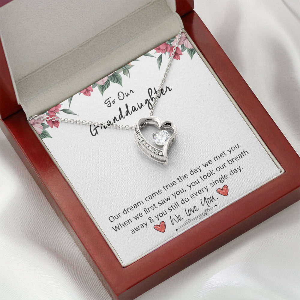 To Our Grand Daughter - Our Dream Came True | Stunning 14k Gold Forever Love Heart Necklace
