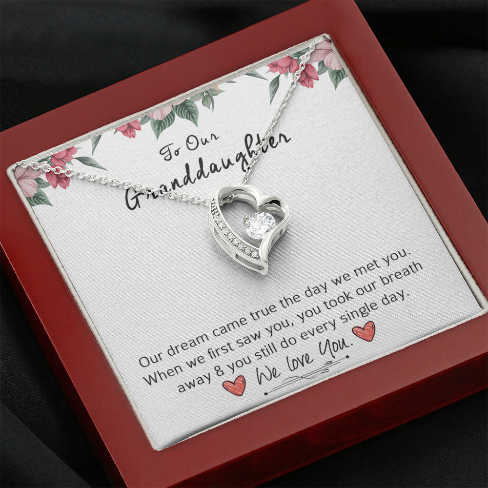 To Our Grand Daughter - Our Dream Came True | Stunning 14k Gold Forever Love Heart Necklace