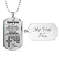 To My Son Dogtag Necklace (Love Mom) - Surgical Steel Dogtag Gift for Son