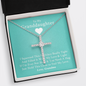 To My Granddaughter - Squeezed This Tight - Grace White Gold Cross Necklace