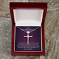 To My Granddaughter - Squeezed This Tight (Purple) - Grace White Gold Cross Necklace