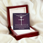 To My Granddaughter - Squeezed This Tight (Purple) - Grace White Gold Cross Necklace
