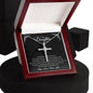To My Daughter CZ Cross Necklace - 14k White Gold