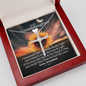 To My Granddaughter - Squeezed This Tight (Sunset) - Grace White Gold Cross Necklace