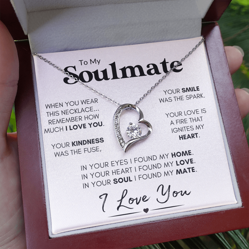 To My Soulmate - Your Smile | Stainless Steel and Gold Heart Necklace
