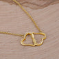 Grandmother and Granddaughter Hearts as One | Authentic Diamonds and Solid 10K Gold Necklace | Free Mahogany Box