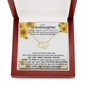 Grand Daughter Never Forget That I Love You | Authentic Diamonds and Solid 10K Gold Necklace | Free Mahogany Box