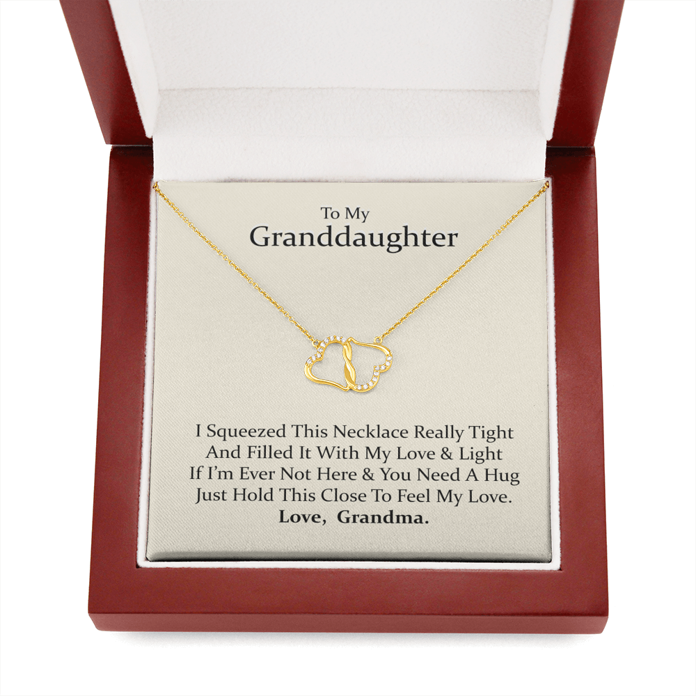 To My Granddaughter | Forever By Your Side  | Authentic Diamonds and Solid 10K Gold Necklace | Free Mahogany Box