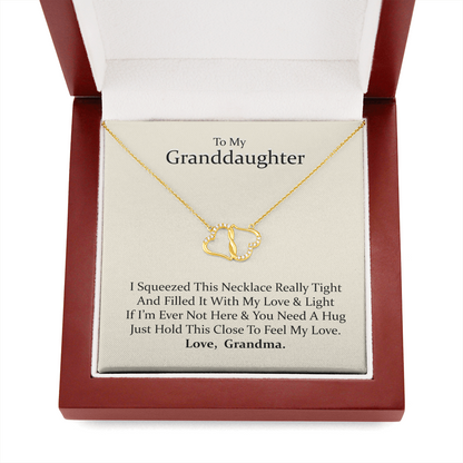 To My Granddaughter | Forever By Your Side  | Authentic Diamonds and Solid 10K Gold Necklace | Free Mahogany Box