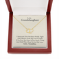 To My Granddaughter | Forever By Your Side  | Authentic Diamonds and Solid 10K Gold Necklace | Free Mahogany Box