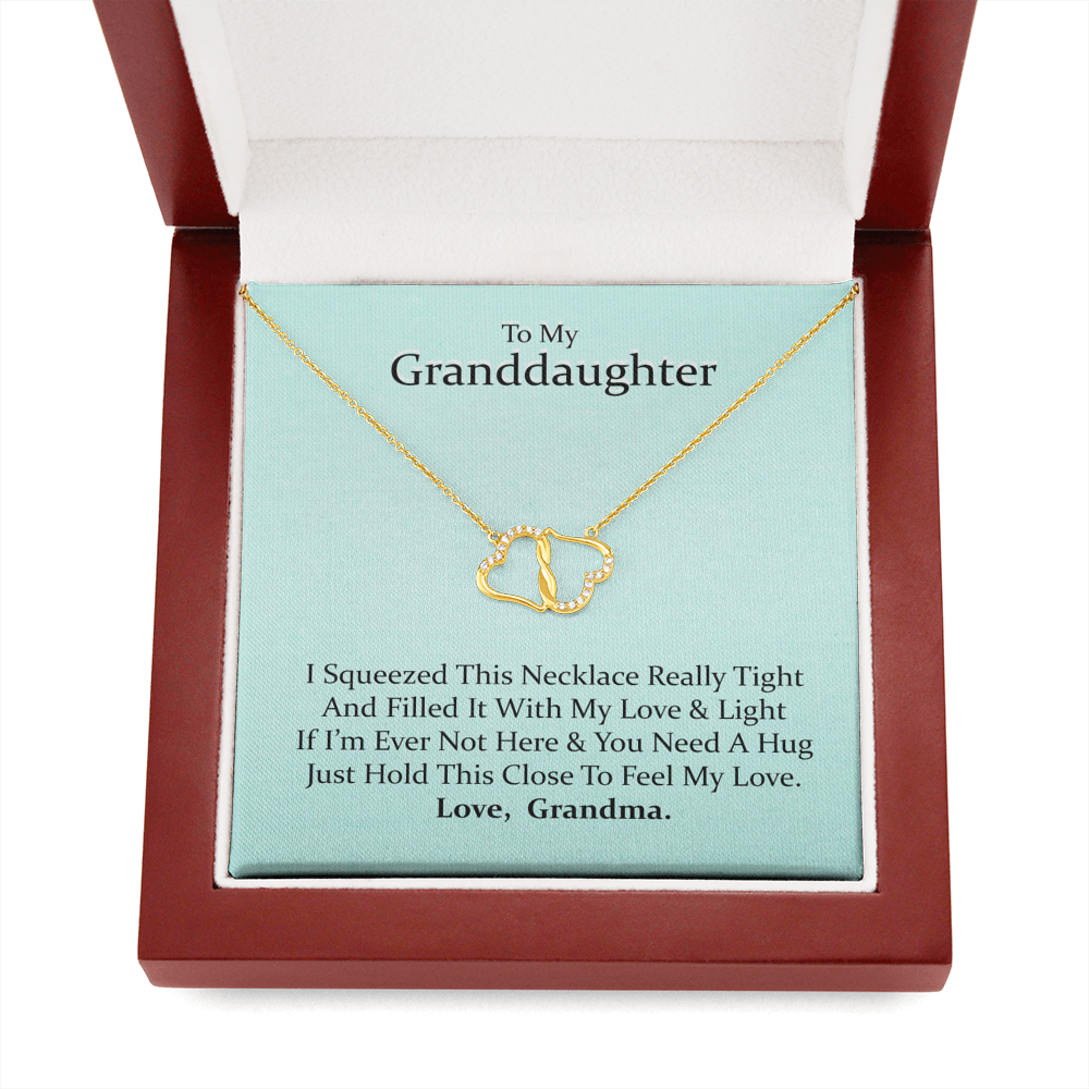 To My Granddaughter | I'll Love You Forever | Authentic Diamonds and Solid 10K Gold Necklace | Free Mahogany Box
