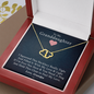 To My Grand Daughter - Feel My Love | Authentic Diamonds and Solid 10K Gold Necklace | Free Mahogany Box