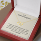 To My Granddaughter | Forever By Your Side  | Authentic Diamonds and Solid 10K Gold Necklace | Free Mahogany Box