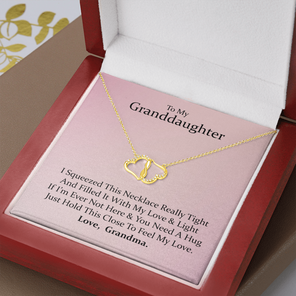 To My Granddaughter | Rose Blossum Love | Authentic Diamonds and Solid 10K Gold Necklace | Free Mahogany Box