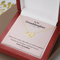 To My Granddaughter | Love Grandma  | Authentic Diamonds and Solid 10K Gold Necklace | Free Mahogany Box