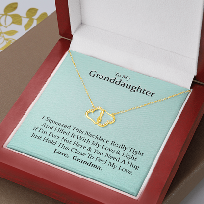 To My Granddaughter | I'll Love You Forever | Authentic Diamonds and Solid 10K Gold Necklace | Free Mahogany Box