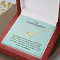 To My Granddaughter | I'll Love You Forever | Authentic Diamonds and Solid 10K Gold Necklace | Free Mahogany Box