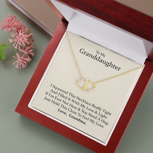 To My Granddaughter | Forever By Your Side | Authentic Diamonds and Solid 10K Gold Necklace | Free Mahogany Box Default Title