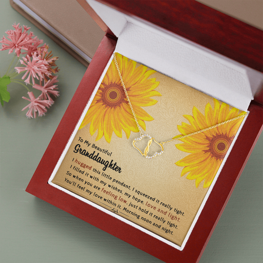 To My Granddaughter - Filled With Love | Authentic Diamonds and Solid 10K Gold Necklace | Free Mahogany Box Default Title