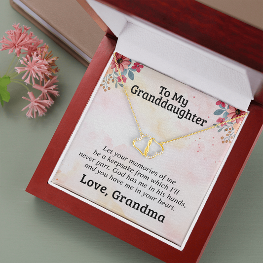 To My Granddaughter - Memories of Me, 10k Solid Gold & Diamond Necklace