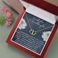 Grandmother and Granddaughter Hearts as One | Authentic Diamonds and Solid 10K Gold Necklace | Free Mahogany Box