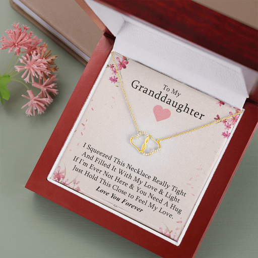 Grand Daughter - If You Need a Hug | Authentic Diamonds and Solid 10K Gold Necklace | Free Mahogany Box Default Title
