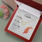 To My Daughter - Take the Step | Authentic Diamonds and Solid 10K Gold Necklace | Free Mahogany Box