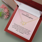 To My Granddaughter | Rose Blossum Love | Authentic Diamonds and Solid 10K Gold Necklace | Free Mahogany Box