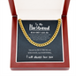 Husband | Never Forget I Love You (Navy) | 14k Gold Cuban Chain Necklace