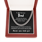 To My Awesome Dad - Thank You | 14k Gold & Steel Men's Chain Necklace & Mahogany Box