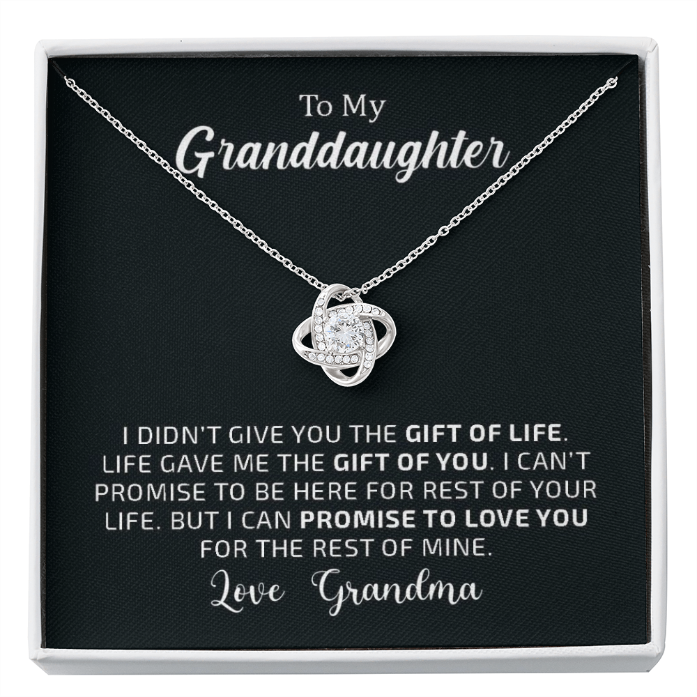 To My Granddaughter - The Gift of You | 14k White Gold Necklace with Message Card From Grandma | Personalized with Jewelry Box | Best Gifts for Granddaughters