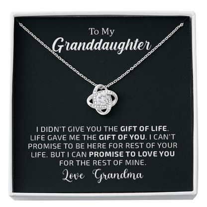 To My Granddaughter - The Gift of You | 14k White Gold Necklace with Message Card From Grandma | Personalized with Jewelry Box | Best Gifts for Granddaughters