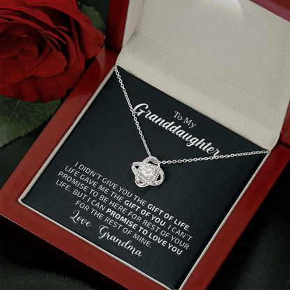 To My Granddaughter - The Gift of You | 14k White Gold Necklace with Message Card From Grandma | Personalized with Jewelry Box | Best Gifts for Granddaughters