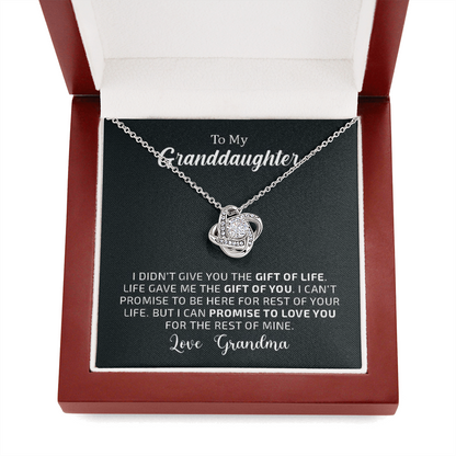 To My Granddaughter - The Gift of You | 14k White Gold Necklace with Message Card From Grandma | Personalized with Jewelry Box | Best Gifts for Granddaughters