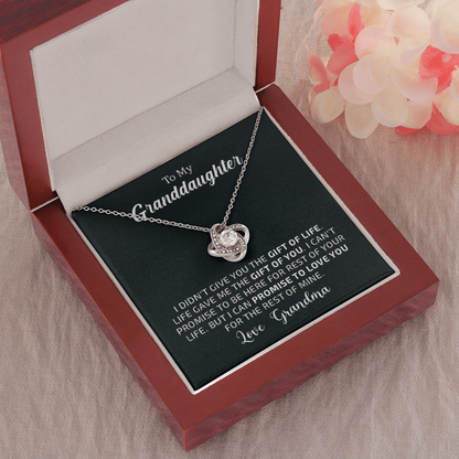 To My Granddaughter - The Gift of You | 14k White Gold Necklace with Message Card From Grandma | Personalized with Jewelry Box | Best Gifts for Granddaughters