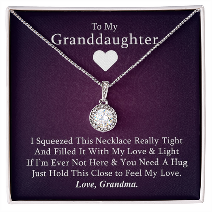 To My Granddaughter - I Squeezed This Necklace | 14k White Gold Eternal Hope Necklace