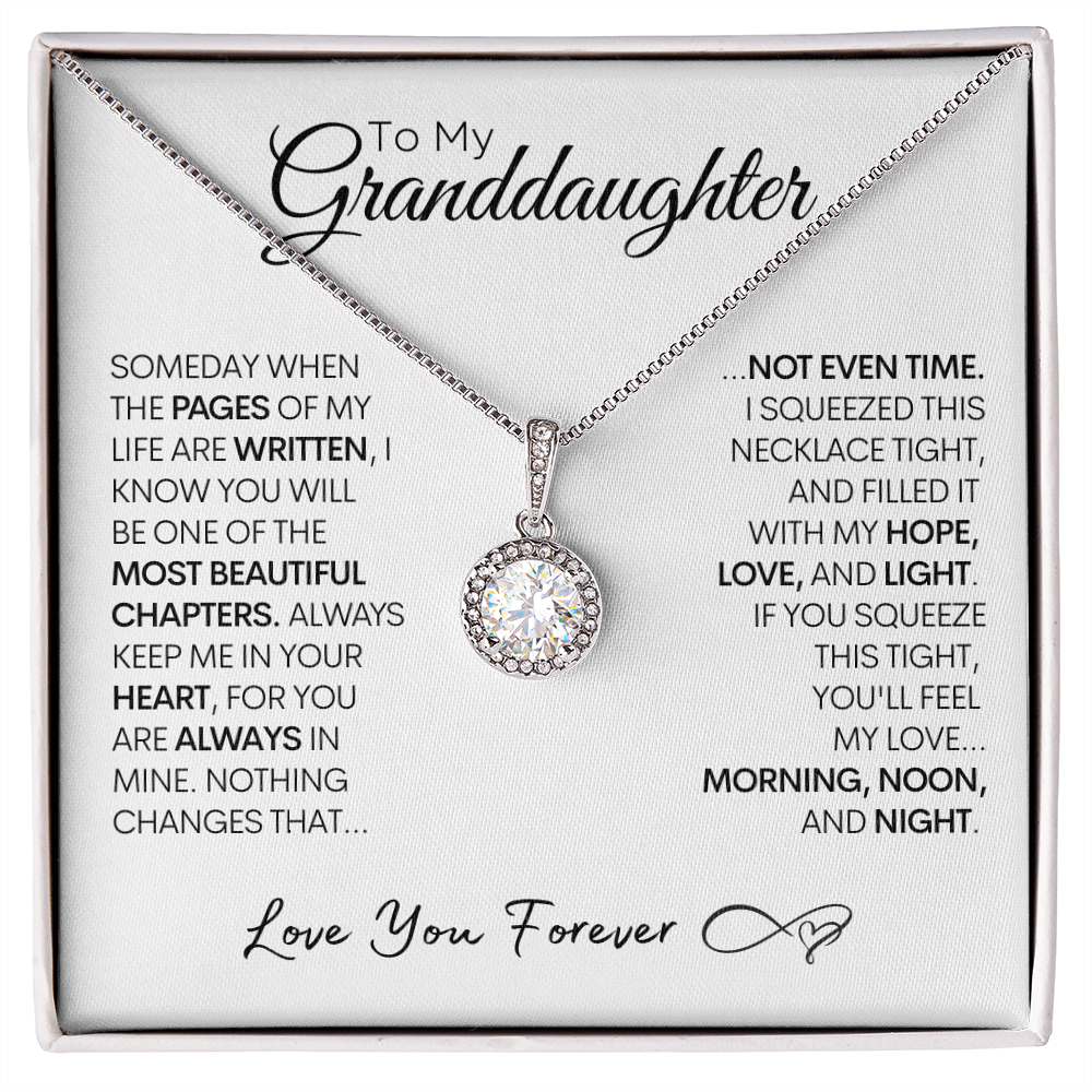 Granddaughter Gold Necklace, Love You Forever, Stainless Steel and Gold Necklace