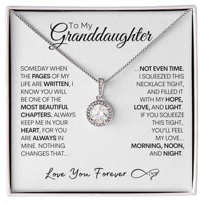 Granddaughter Gold Necklace, Love You Forever, Stainless Steel and Gold Necklace