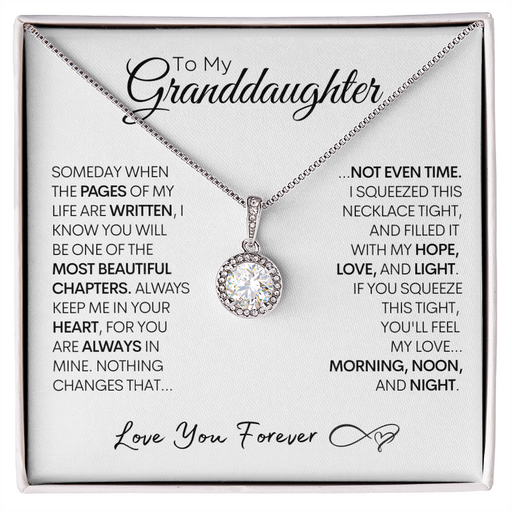 Granddaughter Gold Necklace, Love You Forever, Stainless Steel and Gold Necklace Standard Box