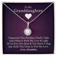 Granddaughter 14k White Gold Pendant Necklace and Poem - "Hold This Close",