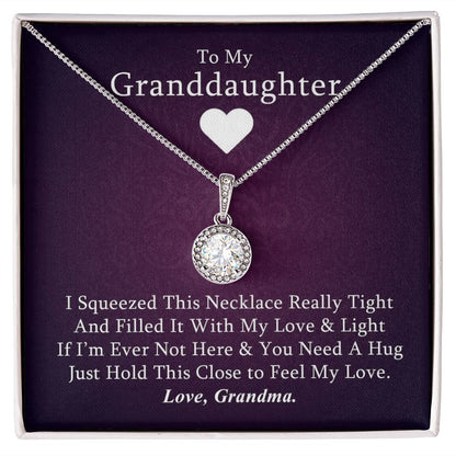 Granddaughter 14k White Gold Pendant Necklace and Poem - "Hold This Close",