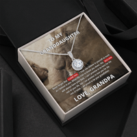 To My Granddaughter (From Grandpa) - Promise to Love You | 14k White Gold Necklace, Message Card & Box