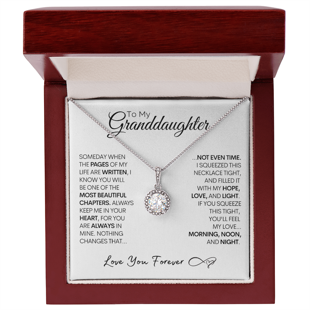 Granddaughter Gold Necklace, Love You Forever, Stainless Steel and Gold Necklace