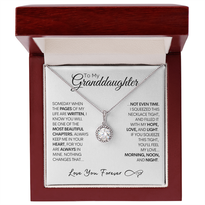 Granddaughter Gold Necklace, Love You Forever, Stainless Steel and Gold Necklace