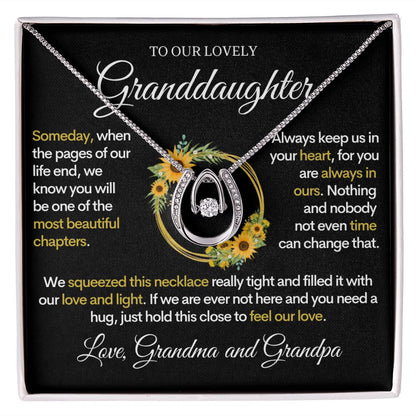To Our Lovely Granddaughter (Grandma and Grandpa), Lucky Horseshoe Gold Necklace for Grand Daughters