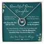 To My Bonus Daughter - Gift of You | Lucky Horseshoe 14k White Gold Necklace