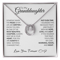 Granddaughter Horse Shoe Gold Necklace With Message Card