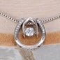 To My Bonus Daughter - Gift of You | Lucky Horseshoe 14k White Gold Necklace